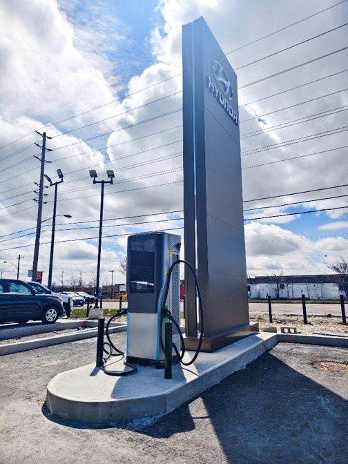 150 kW Injet Ampax Charger at a Hyundai Dealership in Canada