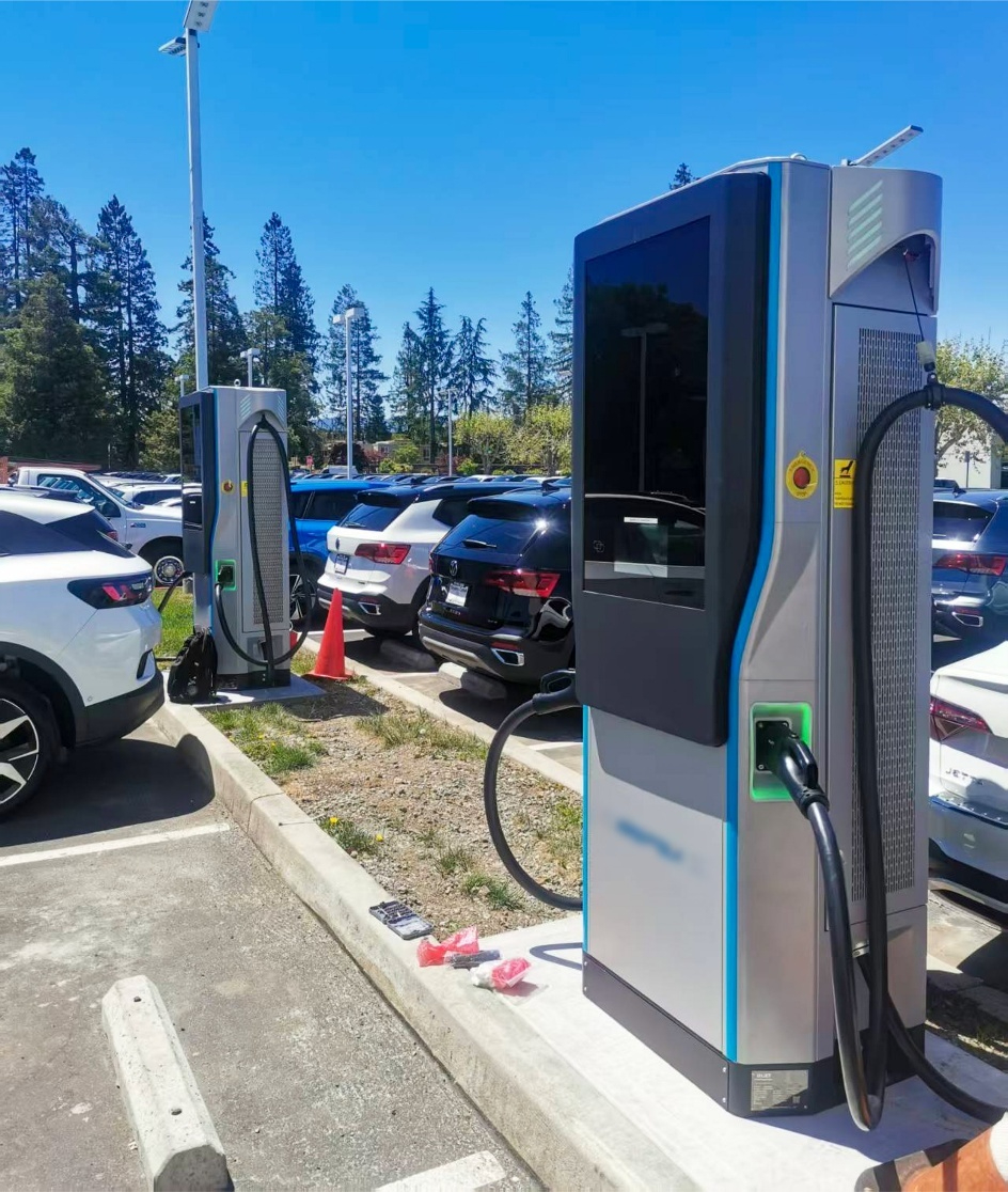 Two 240 kW Injet Ampax Chargers at a Volkswagen Dealership in the US