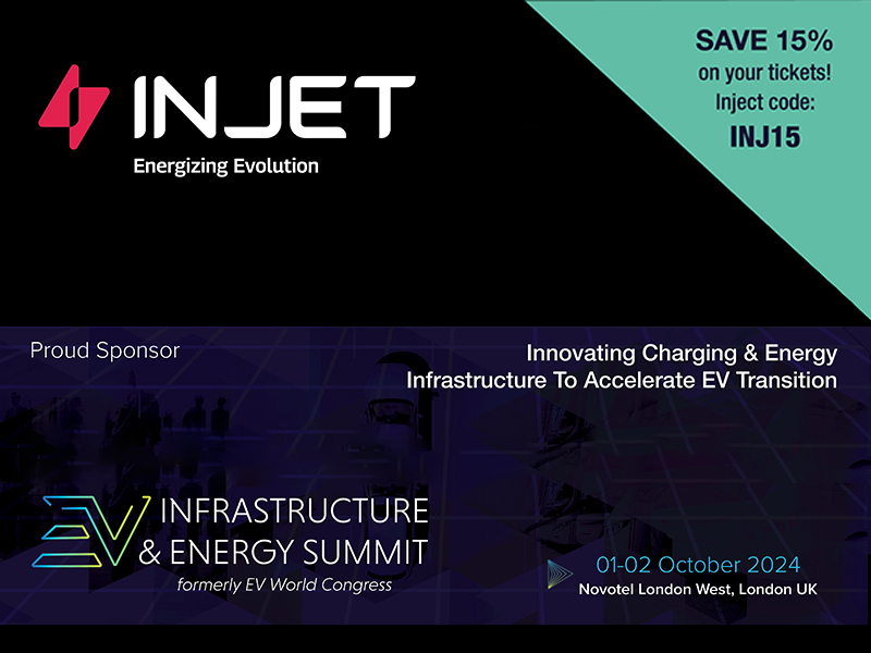 Partecipi con Injet New Energy all'EV Infrastructure & Energy Summit 2024 con il 15% di sconto