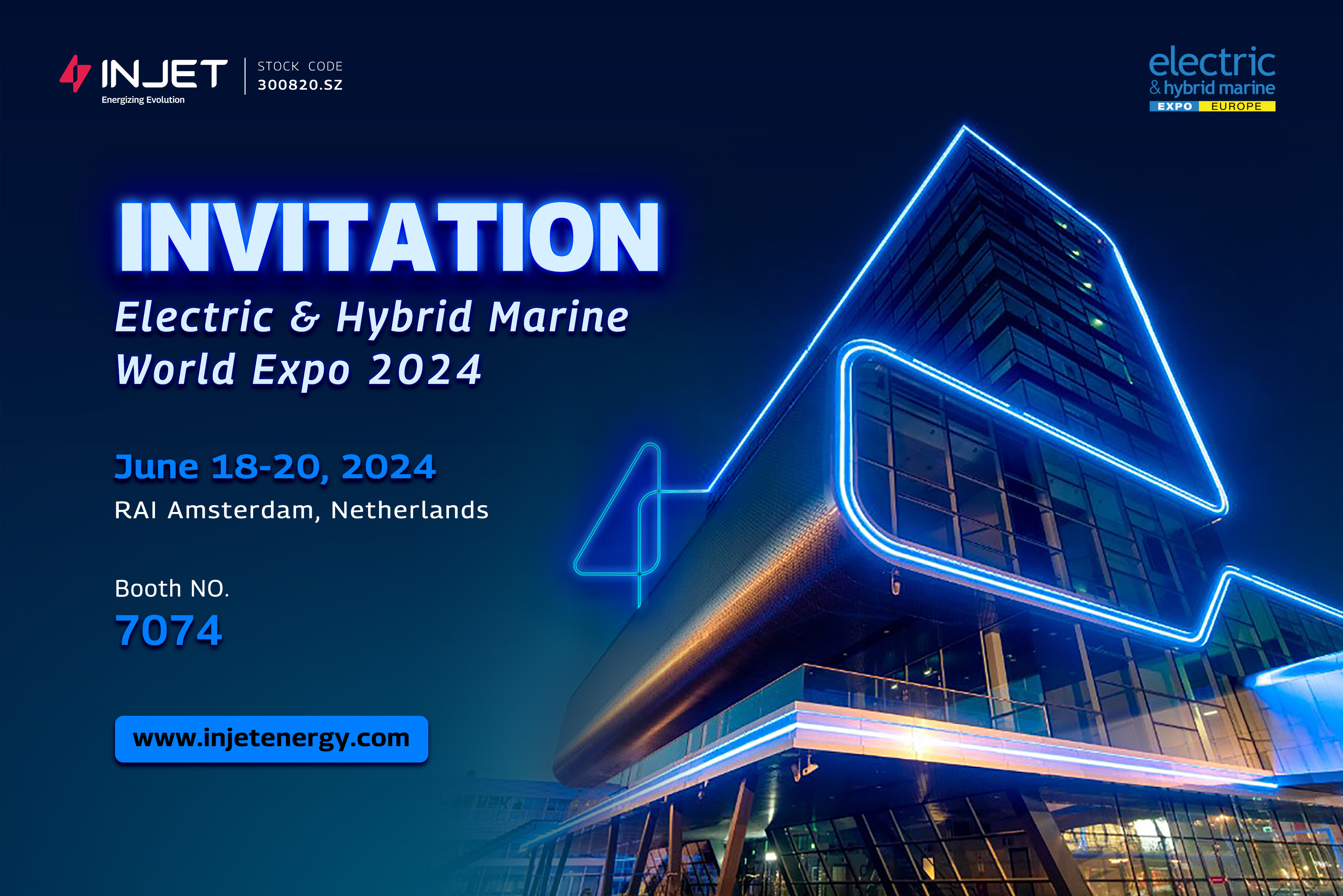 Invitation to Visit Injet New Energy at the Electric & Hybrid Marine World Expo 2024